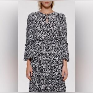 Zara Boho Black and White Patterned Dress